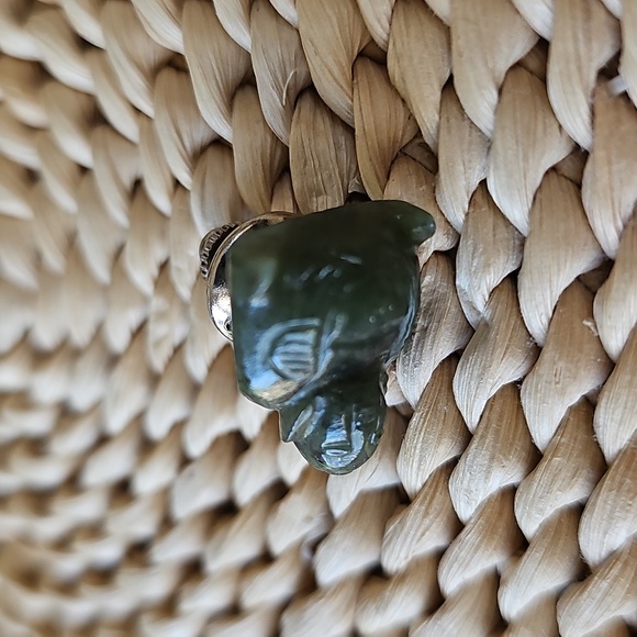 Vintage Jade Buddha Tie Tack Pin - Picture 7 of 10